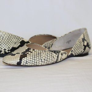 Ann Taylor Snake Print D'Orsay Flats in Cream and Black